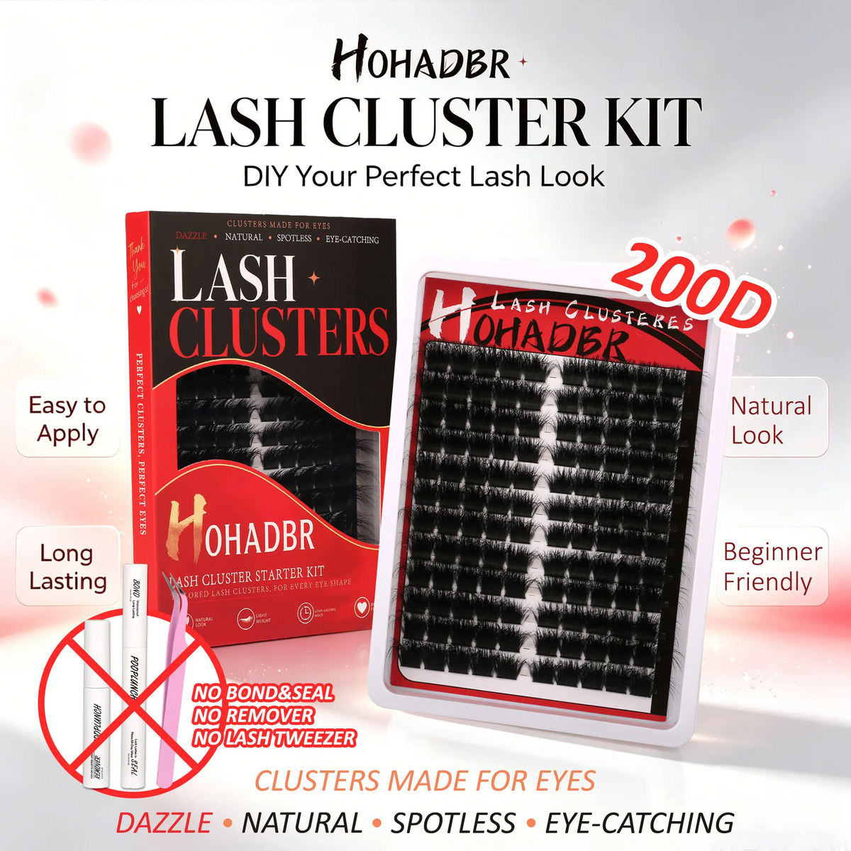 Flora Lash Extension Kit – Ultra-Dense Clusters, 3 Styles