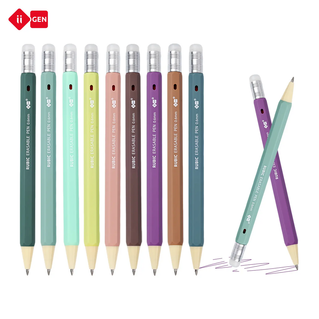 iiGEN 36-Color Erasable Gel Pen Set | 0.6mm Fine Tip, Ergonomic Hexagonal Grip
