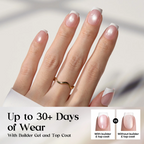 Cat Eye Press-On Nails – Gel-Painted French Tips, Full Cover Soft Gel Fake Nails for DIY Salon Manicure
