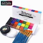 Athena 20-Color Face & Body Paint Palette – Waterproof, Non-Toxic, for Halloween & Artistic Makeup