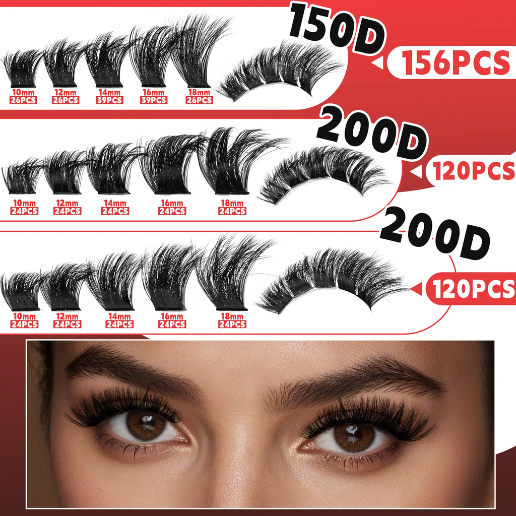 Flora Lash Extension Kit – Ultra-Dense Clusters, 3 Styles