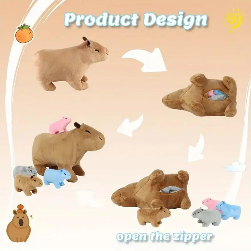 Cute Capybara Plush Toy Set