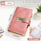 A6 Leather Journal with Combination Lock – 100 Pages