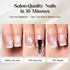 Cat Eye Press-On Nails – Gel-Painted French Tips, Full Cover Soft Gel Fake Nails for DIY Salon Manicure