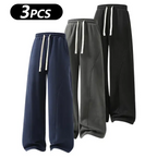 Men's Fleece-Lined Warm Sweatpants | Drawstring design, loose fit—suitable for autumn and winter wear.