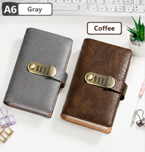 A6 Leather Journal with Combination Lock – 100 Pages