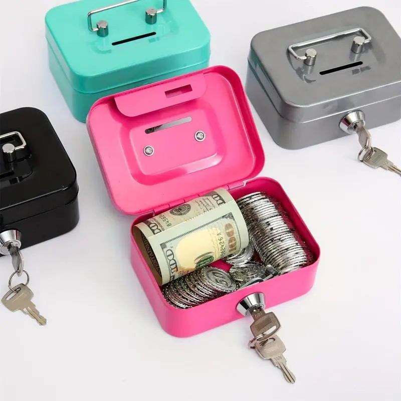 Mini Metal Piggy Bank with Key Lock