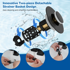 3-in-1 Pop-Up Sink Drain Strainer with Removable Basket | Fits 1.1"–2.36" Drains | Matte Black & More