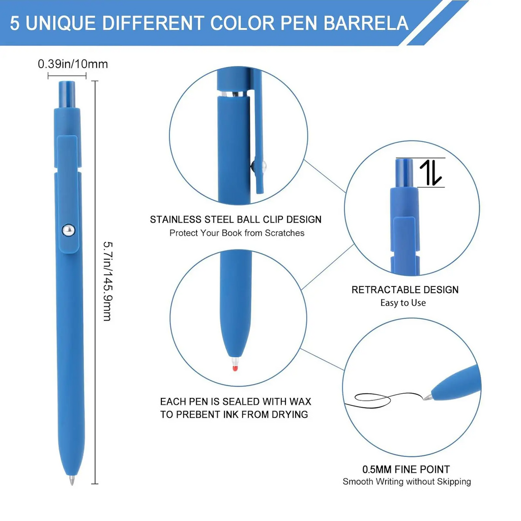 Aesthetic Retractable Gel Pens