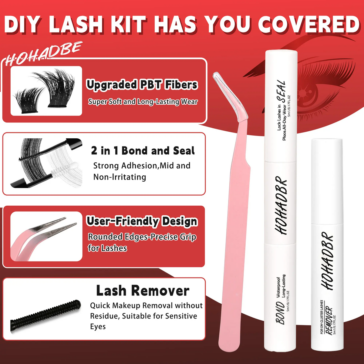 Flora Lash Extension Kit – Ultra-Dense Clusters, 3 Styles