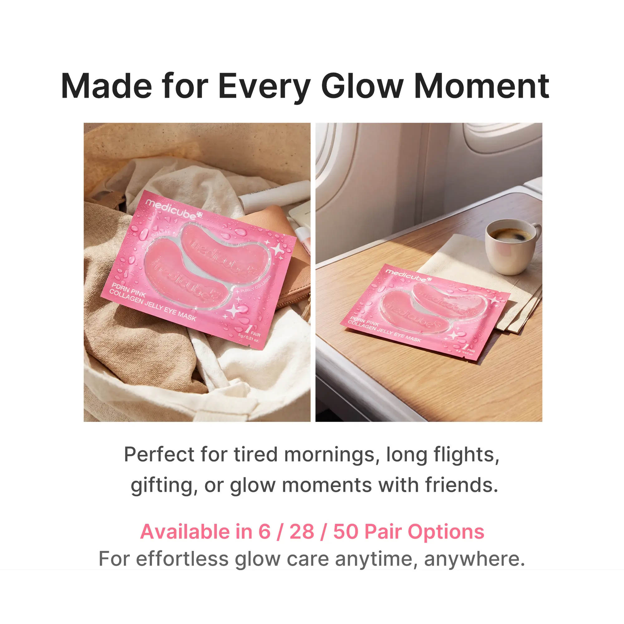 PDRN Pink Collagen Jelly Eye Mask | Hydrogel Eye Patches with PDRN, Collagen & NAD+