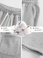 Men's Fleece-Lined Warm Sweatpants | Drawstring design, loose fit—suitable for autumn and winter wear.