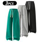 Men's Fleece-Lined Warm Sweatpants | Drawstring design, loose fit—suitable for autumn and winter wear.