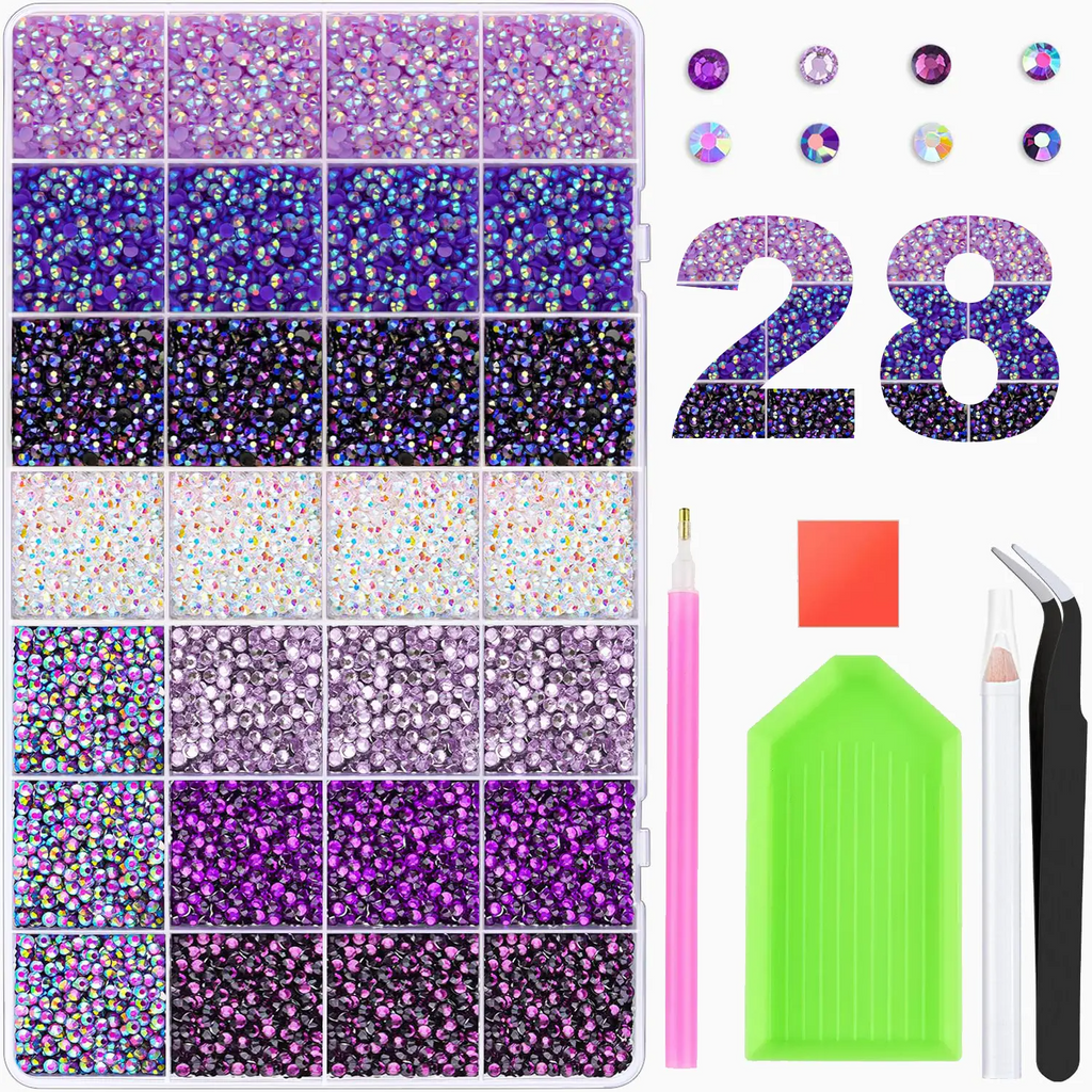 42,000Pcs Rhinestone Kit – 42 Colors 3mm Round Glitter Gems for Nail Art & DIY Crafts