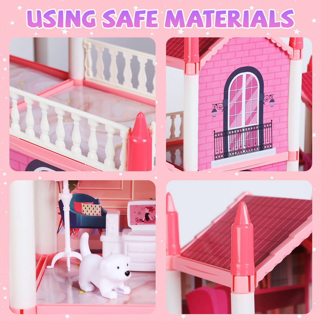 Princess Castle Dollhouse with Lights
