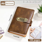 A6 Leather Journal with Combination Lock – 100 Pages