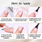 Cat Eye Press-On Nails – Gel-Painted French Tips, Full Cover Soft Gel Fake Nails for DIY Salon Manicure