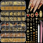 3D Nail Charms Kit – 8 Boxes of Rhinestones, Pearls & Jewels for Nail Art & DIY Crafts