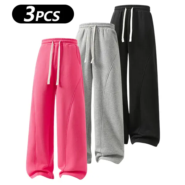 Men's Fleece-Lined Warm Sweatpants | Drawstring design, loose fit—suitable for autumn and winter wear.