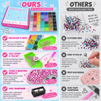 42,000Pcs Rhinestone Kit – 42 Colors 3mm Round Glitter Gems for Nail Art & DIY Crafts