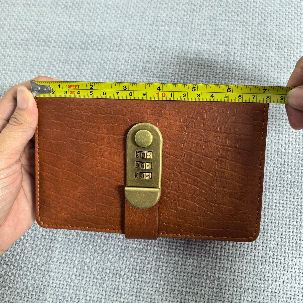 A6 Leather Journal with Combination Lock – 100 Pages