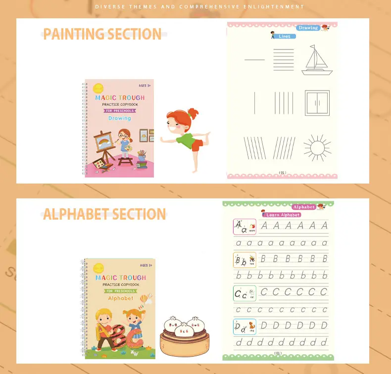 Reusable Grooved Handwriting Practice Books for kids