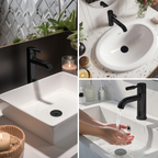 3-in-1 Pop-Up Sink Drain Strainer with Removable Basket | Fits 1.1"–2.36" Drains | Matte Black & More