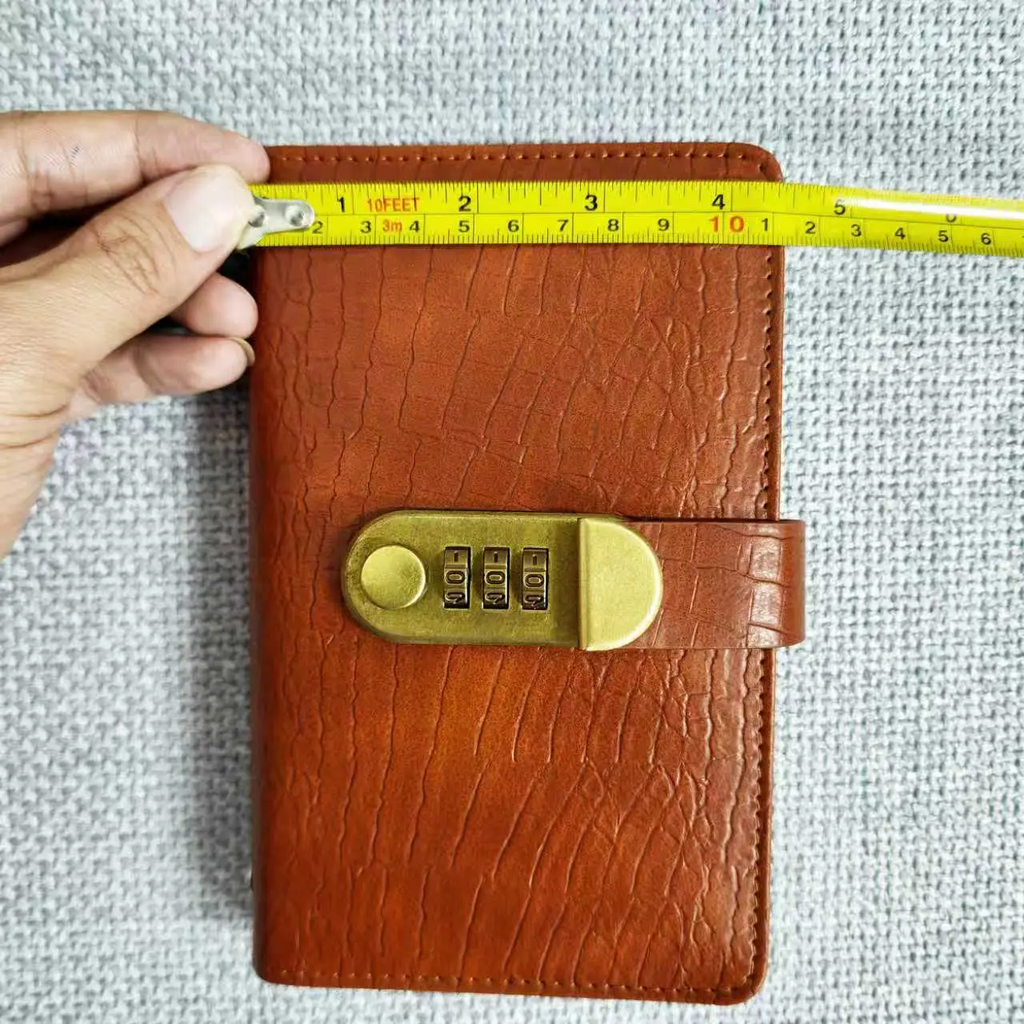 A6 Leather Journal with Combination Lock – 100 Pages