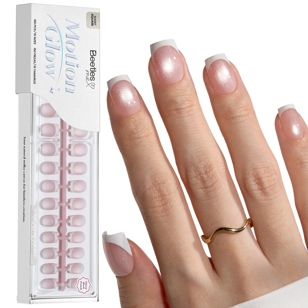 Cat Eye Press-On Nails – Gel-Painted French Tips, Full Cover Soft Gel Fake Nails for DIY Salon Manicure