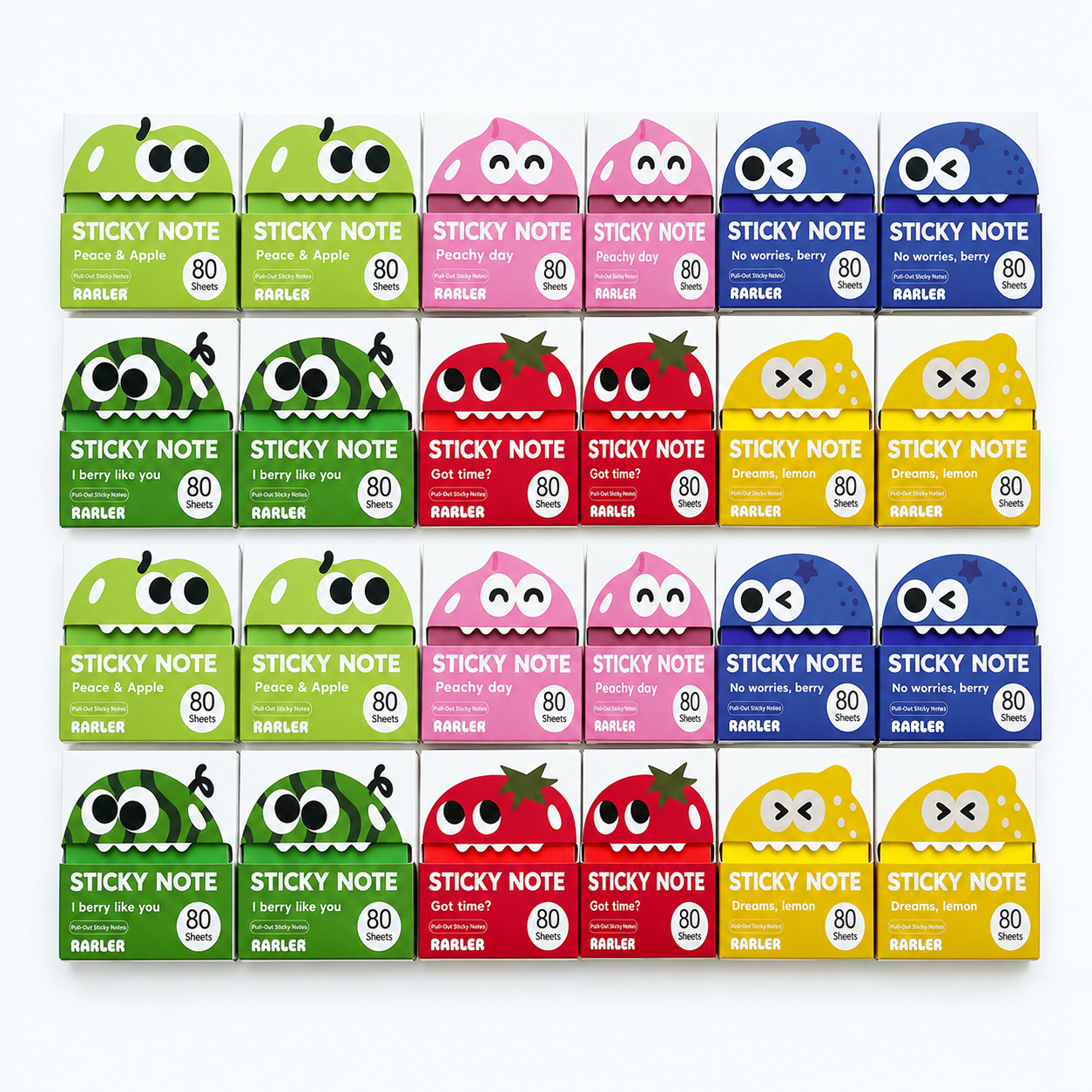 Sticky Notes with Pull-Out Dispenser | 12 Boxes 960 Sheets | 6 Colors | Strong Adhesive No Residue